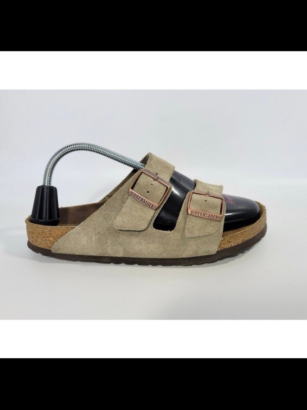 Birkenstock Arizona Suede Sandal in Light Beige